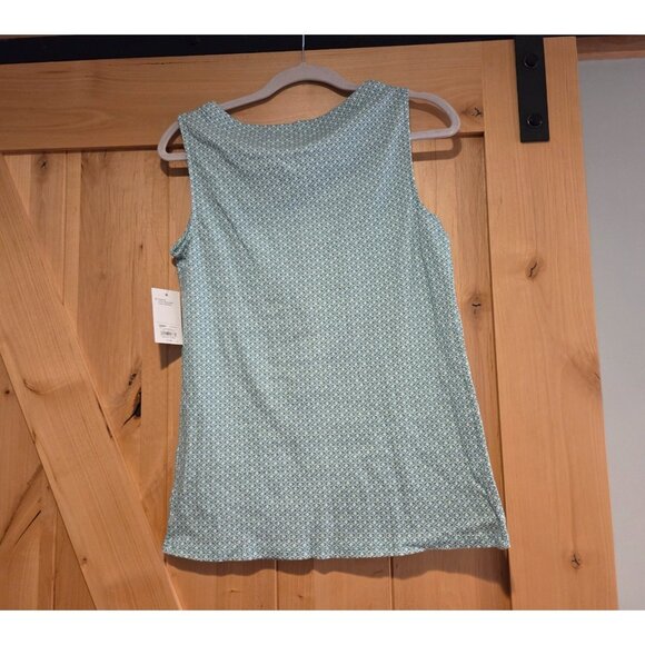 NWT Croft & Barrow Women’s S Green Casual Classic Tank Top Geometric Old Money - Picture 2 of 10